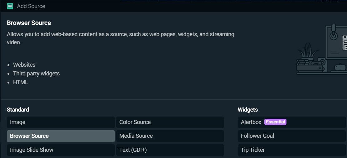 Adding a webpage as a source in StreamLabs OBS
